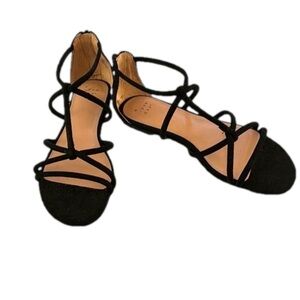 A New Day Samina Microsuede Gladiator Sandals, Size 7.5, Black
